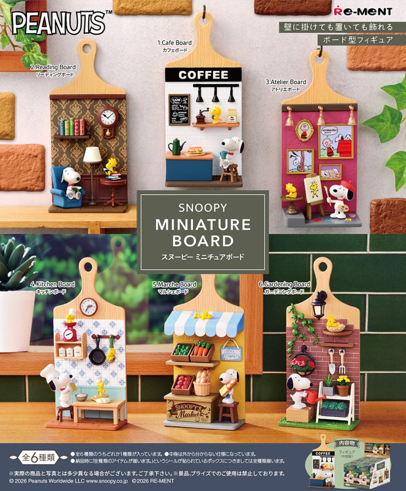 Rement- Snoopy Miniature Board Collection Blind Box (Box of 6)