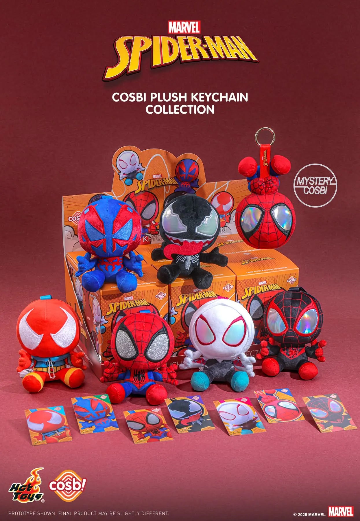 Spider-Man Cosbi Plush Keychain Blind Box (Box of 6)