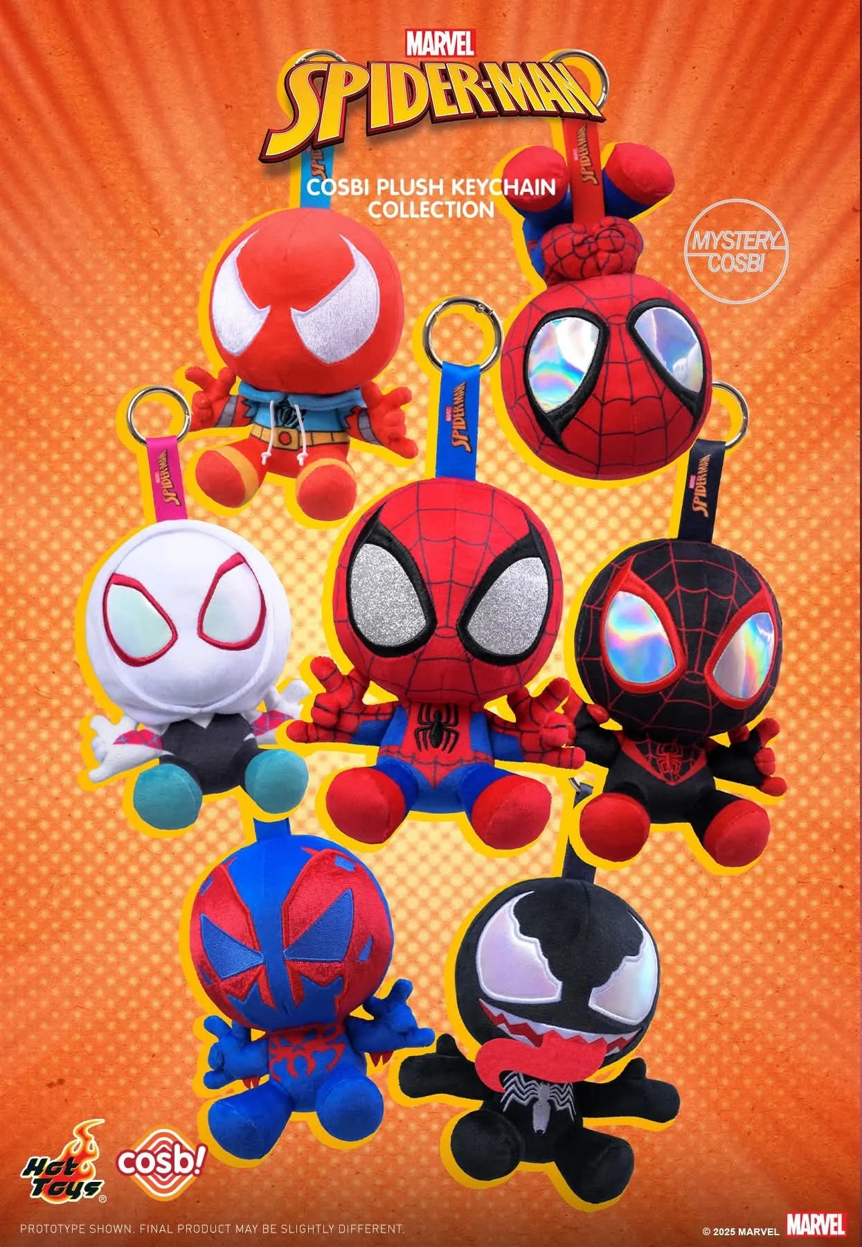 Spider-Man Cosbi Plush Keychain Blind Box (Box of 6)