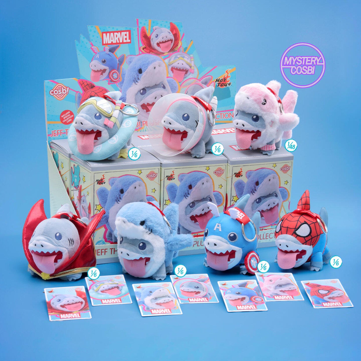 Jeff The Land Shark Cosbi Plush Keychian Collection Blind Box (Box of 6)