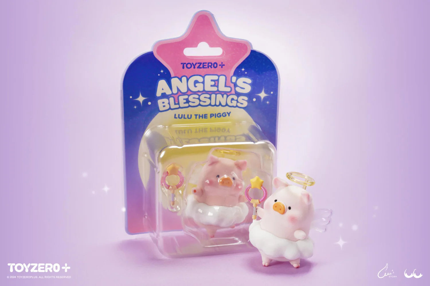 Lulu The Piggy-Angel's Blessings Figure Hanging Card