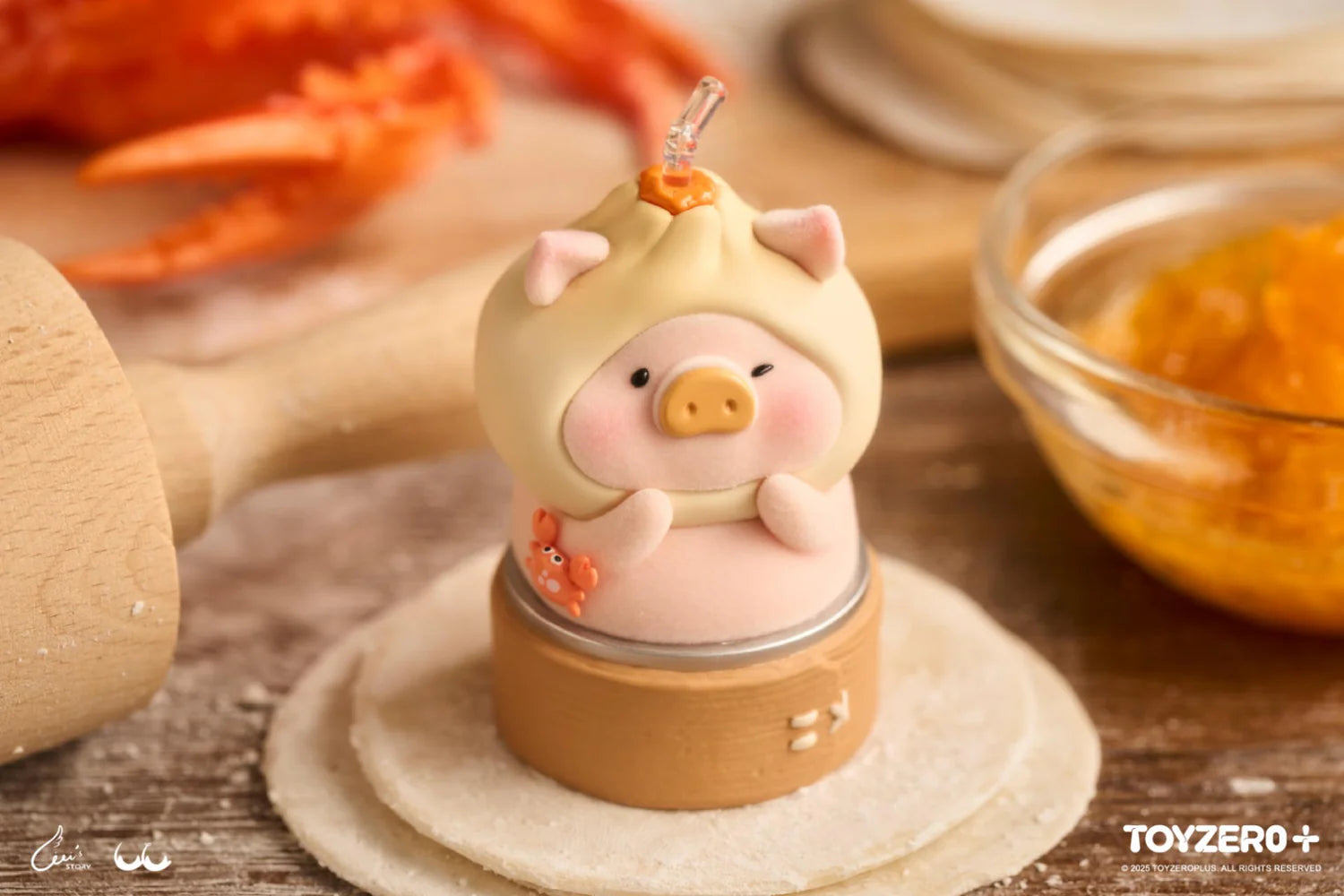 Lulu The Piggy Crab Roe Bun Hanging Card