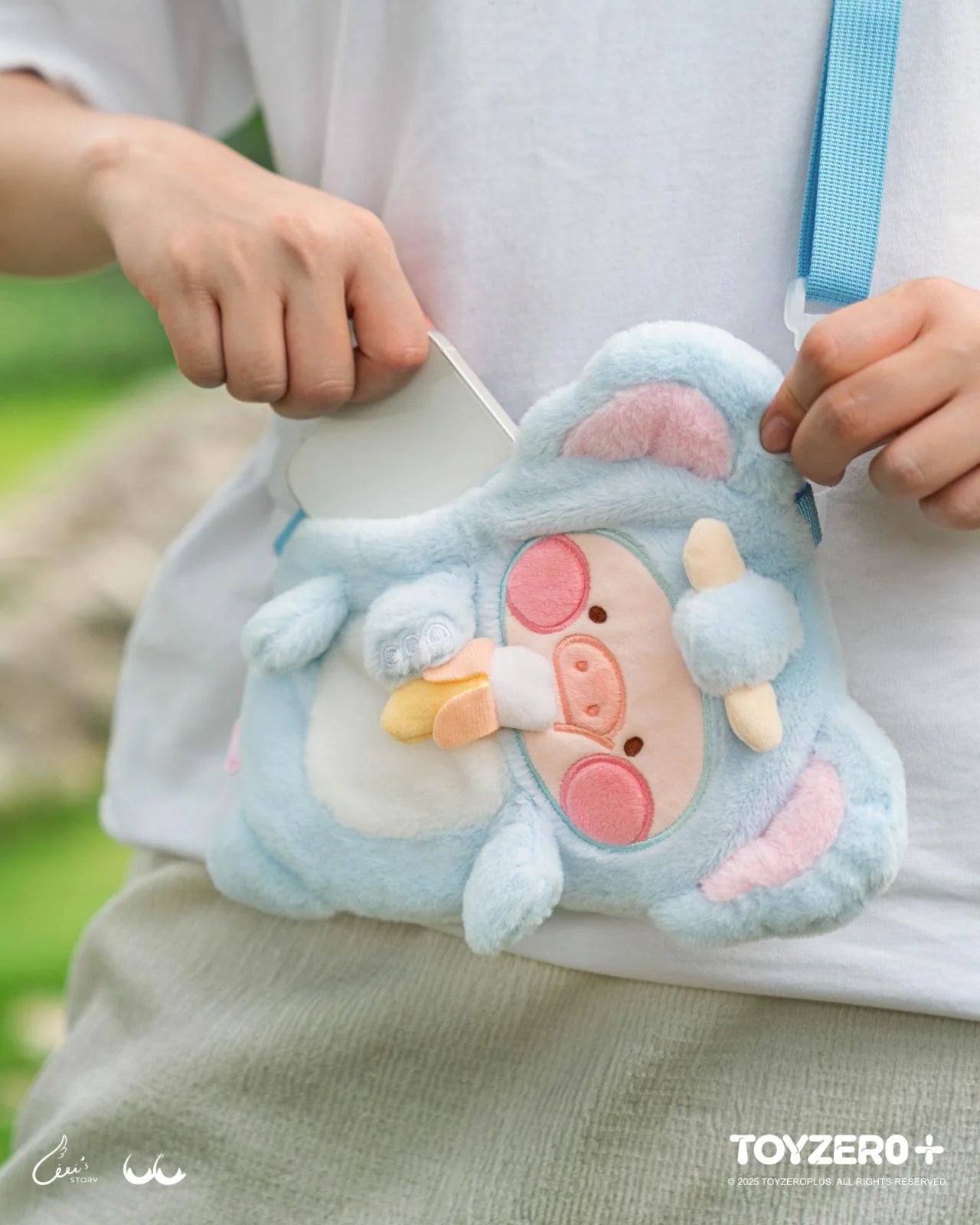 Lulu The Piggy Animal Party-Elephant Lu Plush Crossbody Bag
