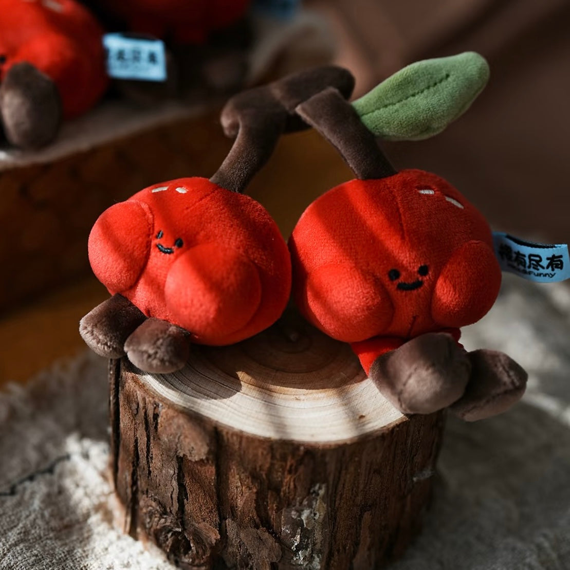 Lucky Orchard Series-Cherry Shaped Plush Pendant