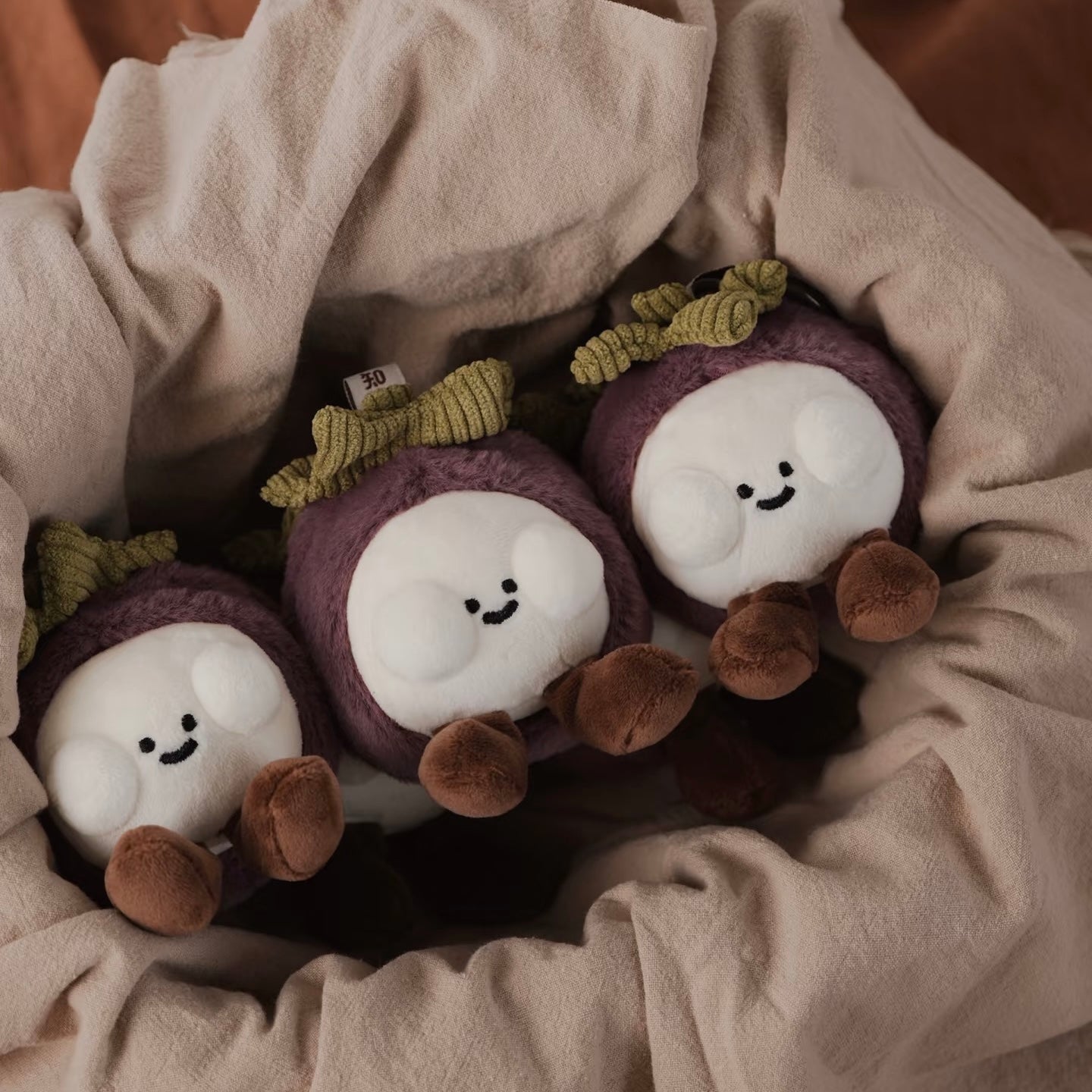 Lucky Orchard Series-Mangosteen Shaped Plush Pendant