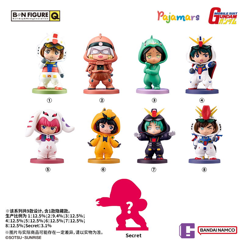 Bandai Namco X BN Figure Q- Mobile Suit Gundam Gquuuuuux Pajamars Ver. Series Blind Box (Box of 8)
