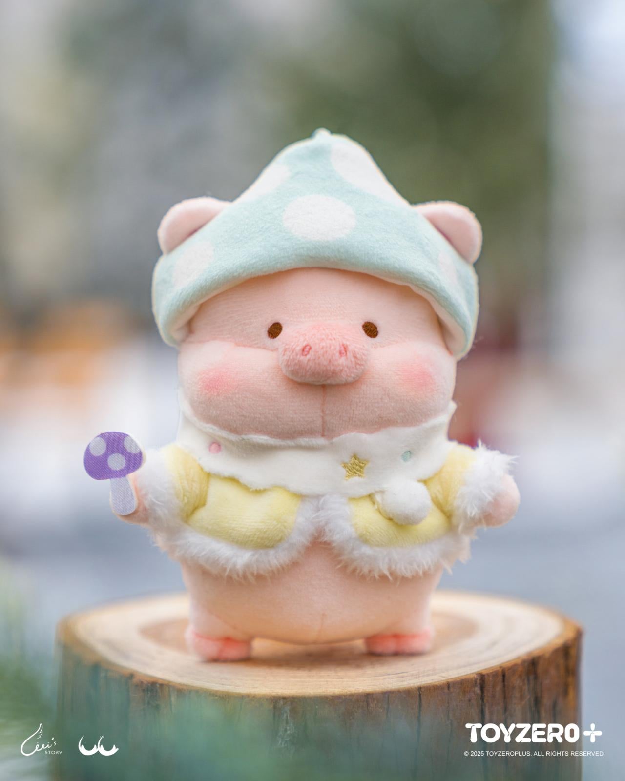 Lulu The Piggy Winter Series- Mushroom Elf Lu Plush Keychain