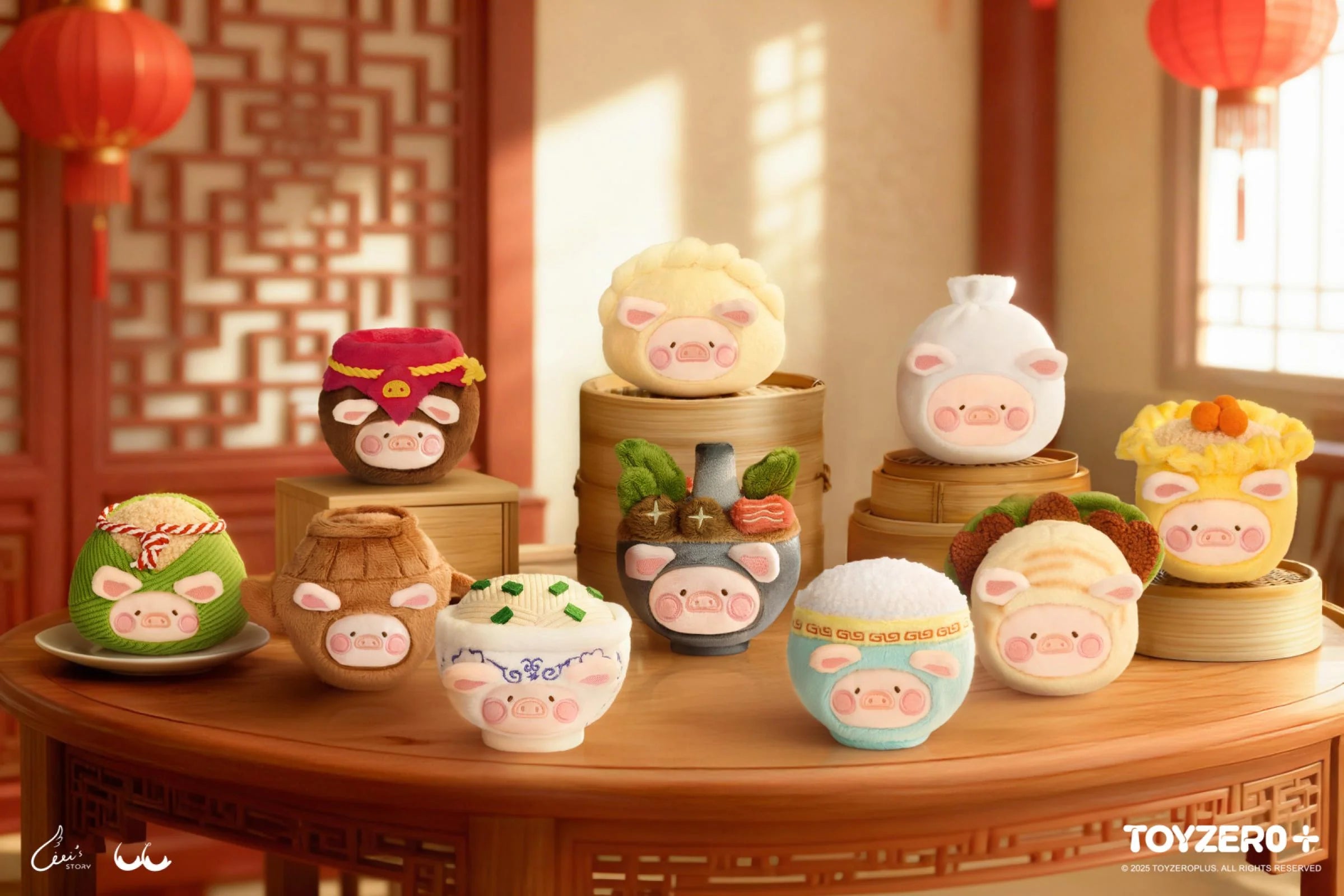 Lulu The Piggy Lu's Table- Food Hunter Series Plush Keychain Blind Box (Box of 8)