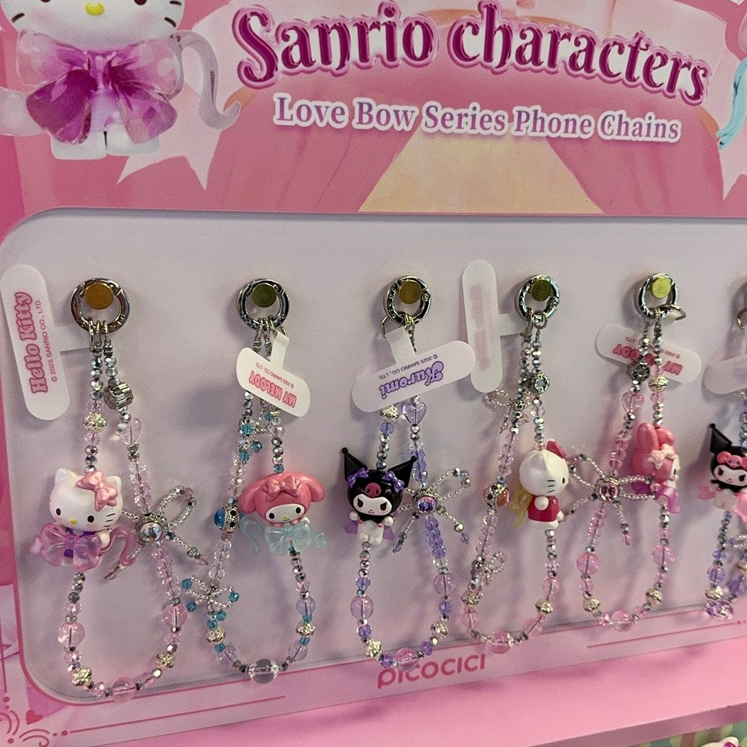 Sanrio Characters Love Bow Series Phone Chains (Box of 6)