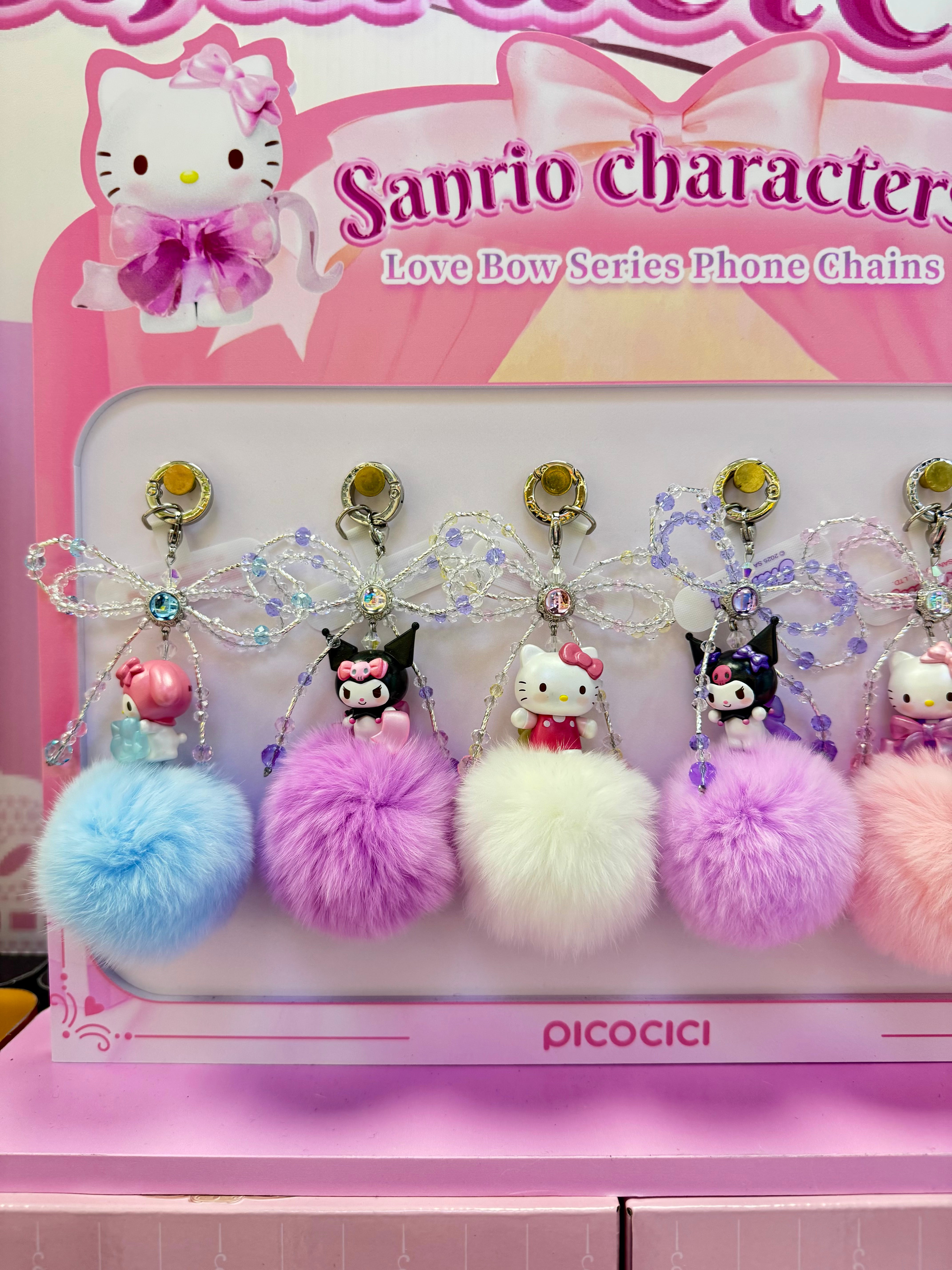 Sanrio Characters Love Bow Series Phone Chain Mini (Box of 6)