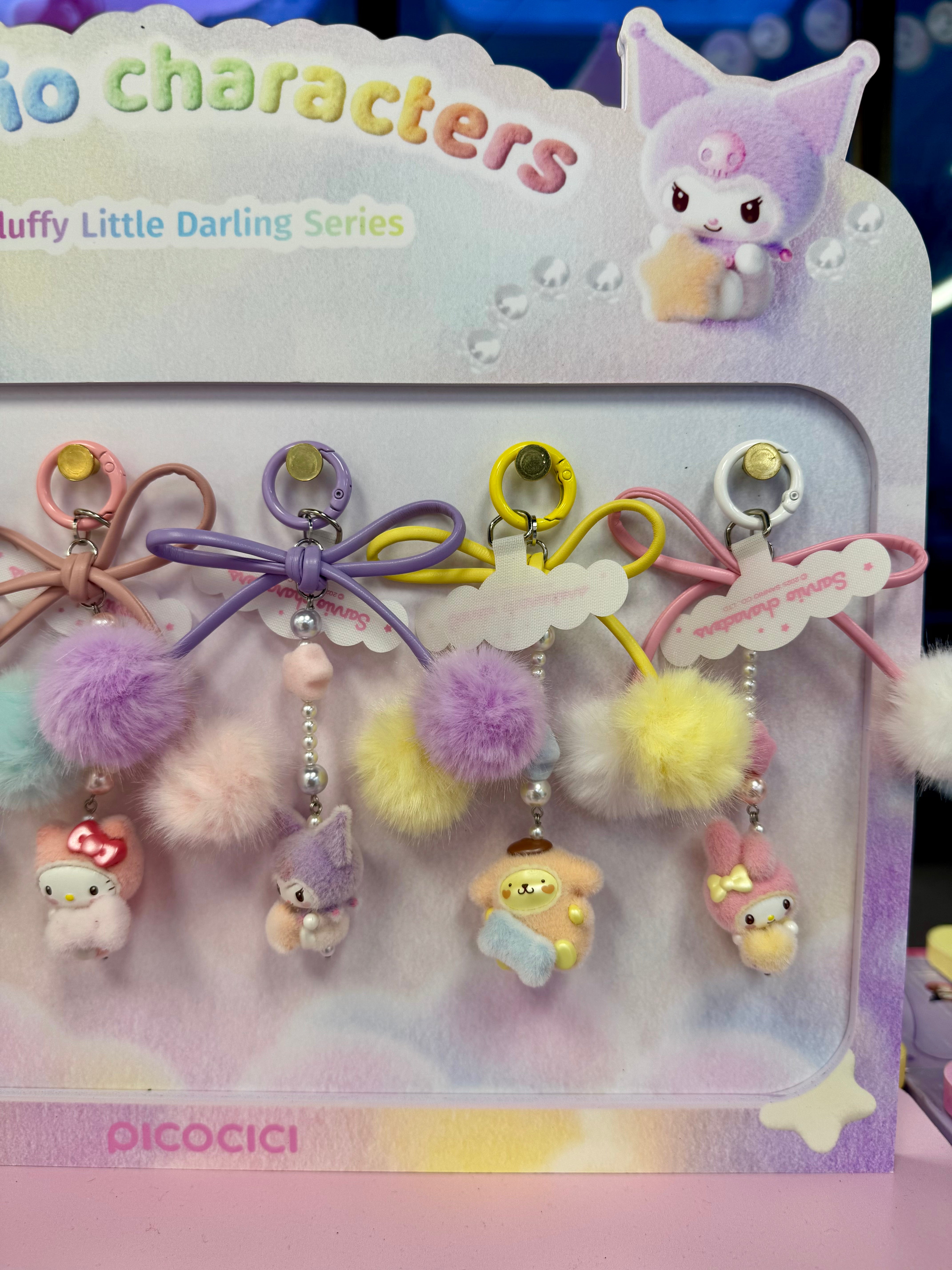 Sanrio Characters Fluffy Little Darling Series Phone Chain Mini (Box of 6)